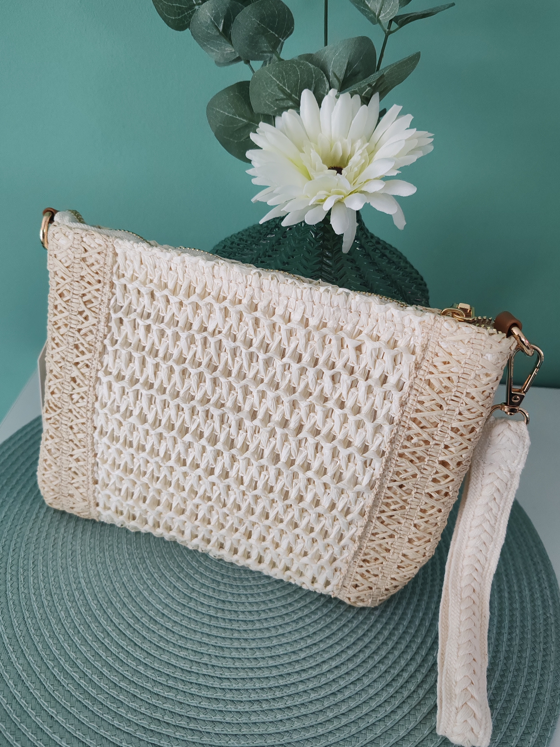 Sac bandoulière esprit bohème beige 100% paper