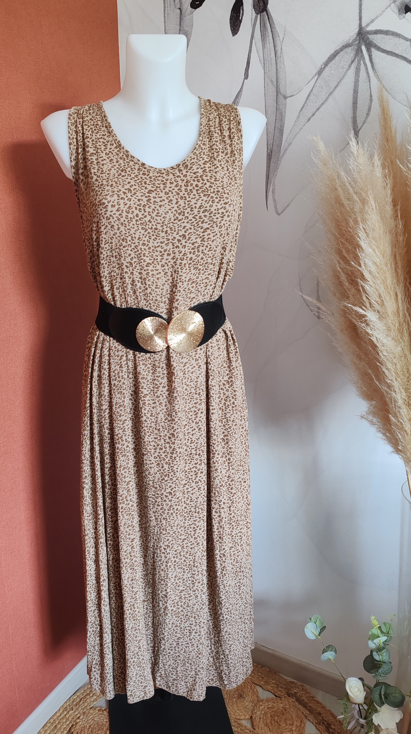 Robe longue léopard