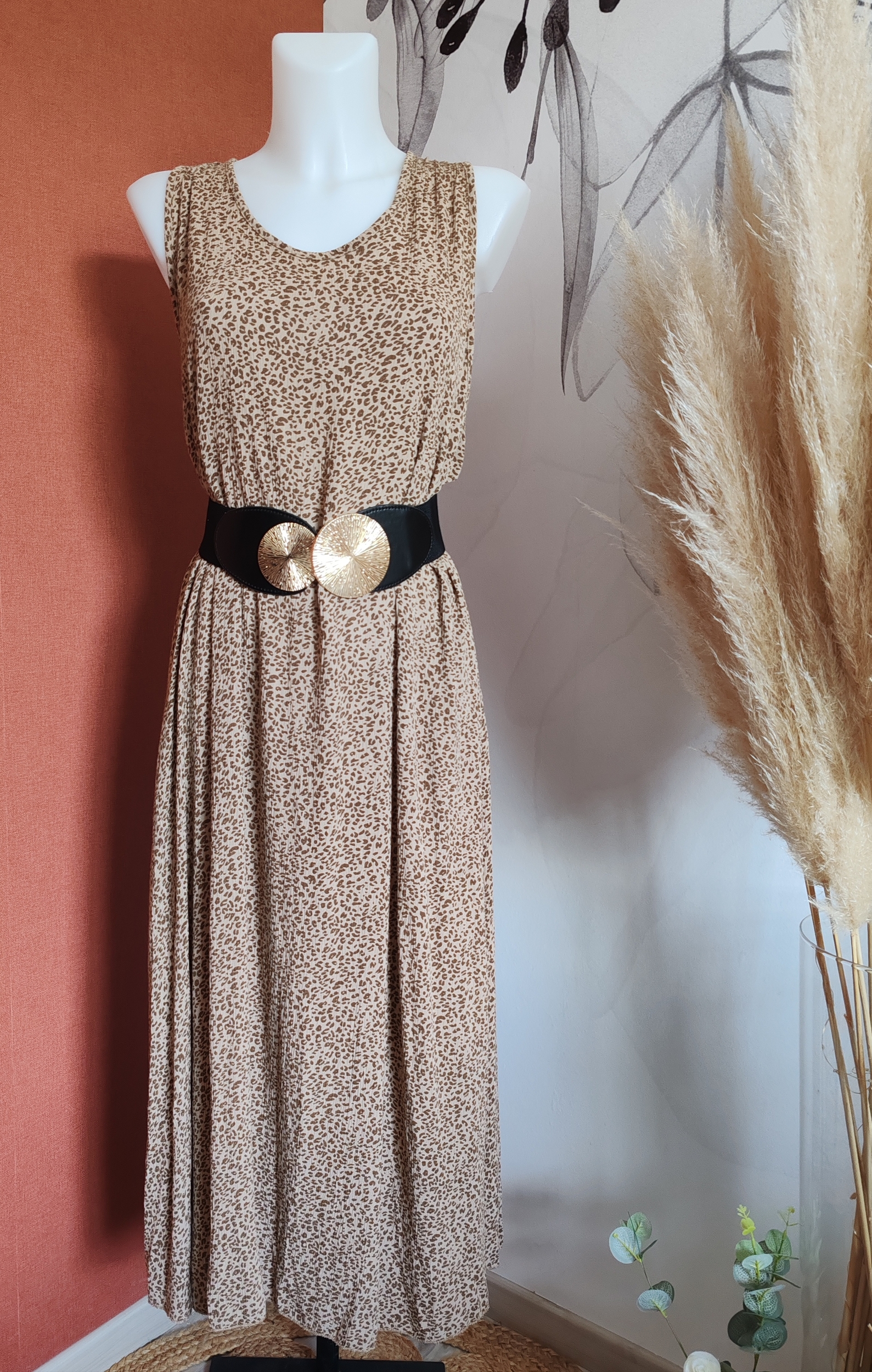 Robe longue léopard