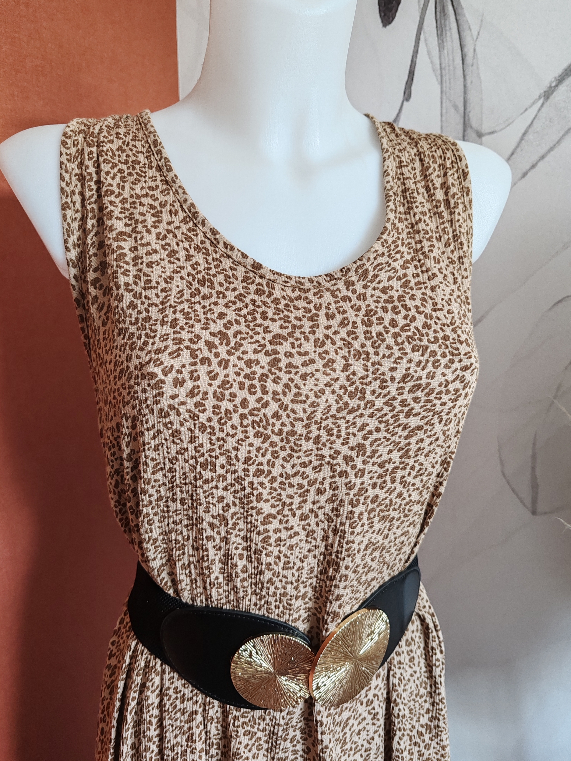 Robe longue léopard