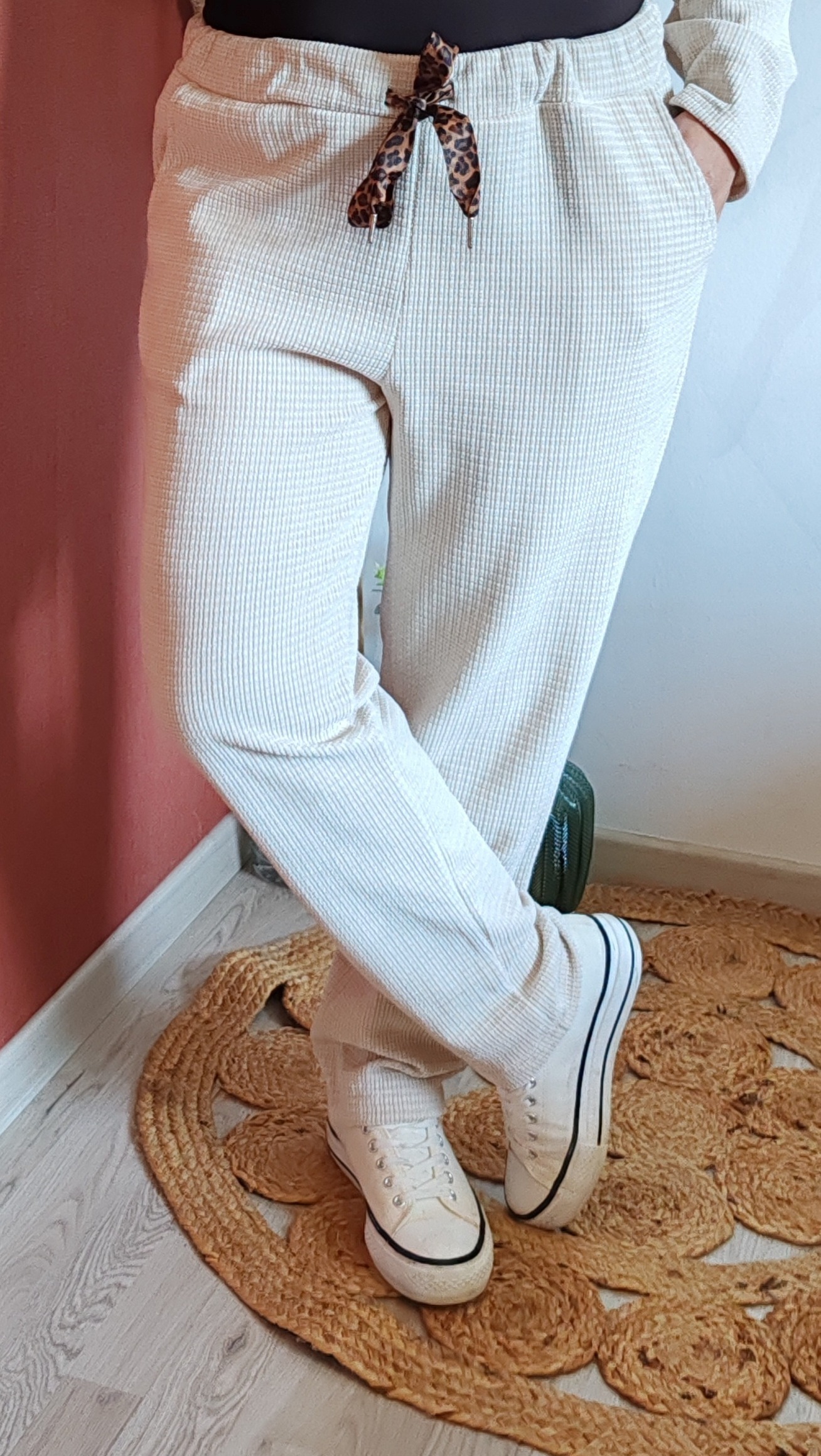 Pantalon en velours beige