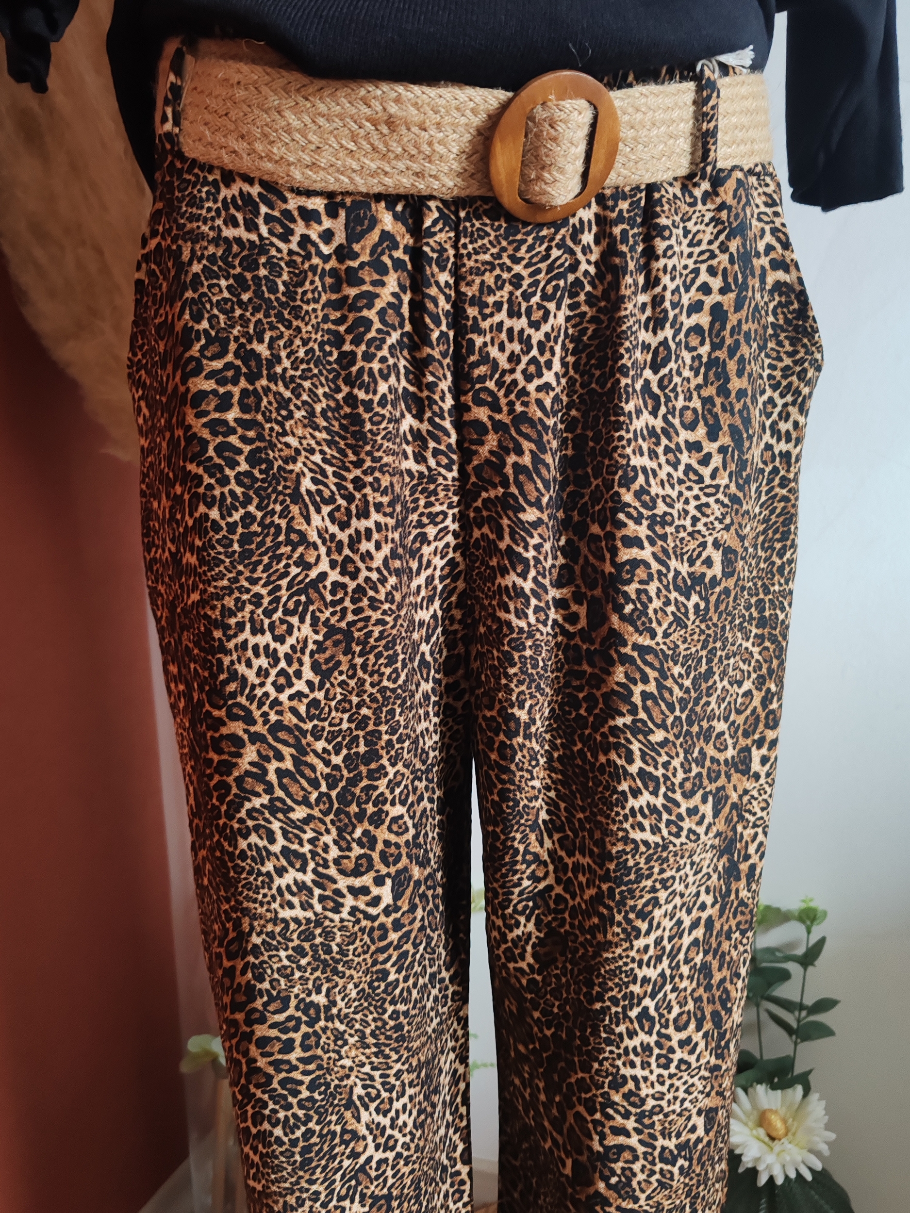 Pantalon fluide léopard