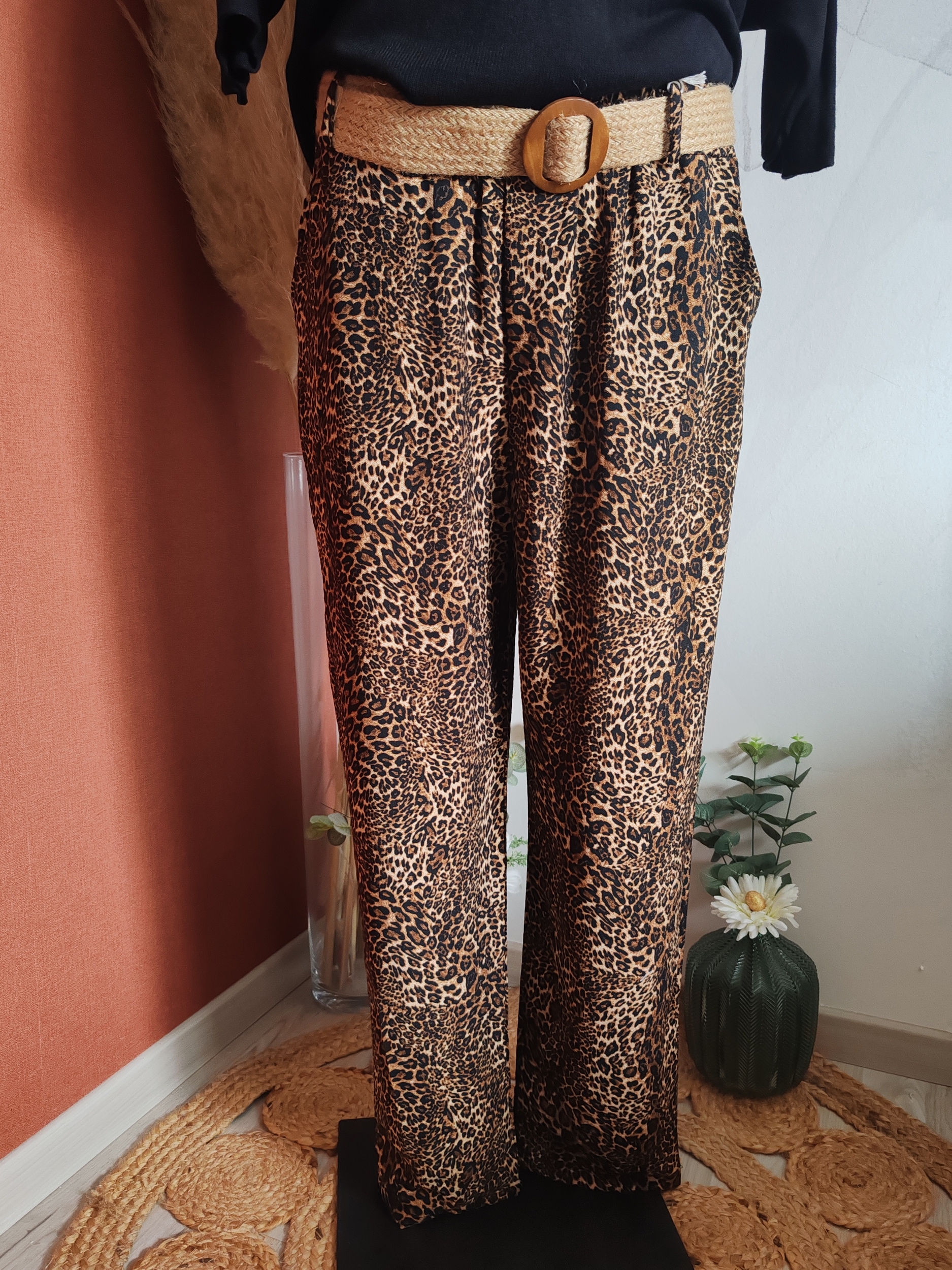 Pantalon fluide léopard