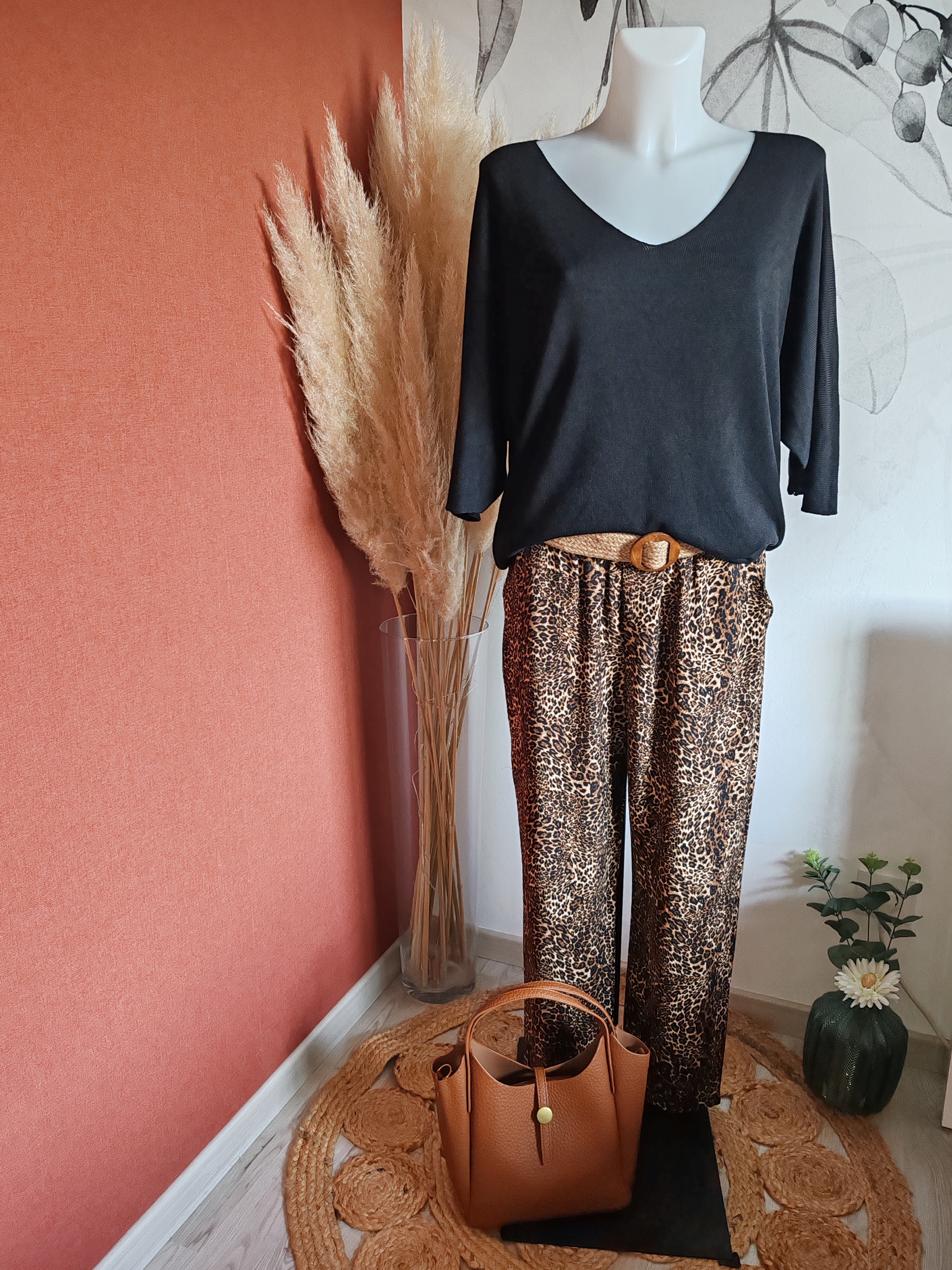 Pantalon fluide léopard