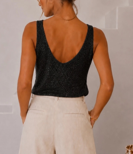 Top débardeur à paillettes