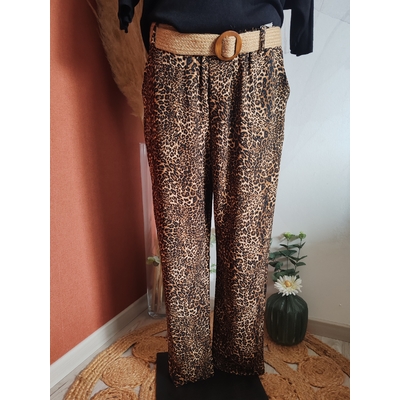 Pantalon fluide léopard