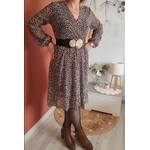 Robe LINA noir et marron