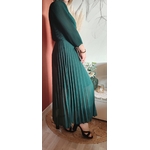 Robe longue plissée vert sapin