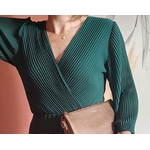 Robe longue plissée vert sapin