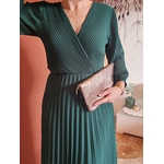 Robe longue plissée vert sapin