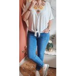 Tee shirt à nouer détails en crochet