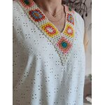 Tee shirt à nouer détails en crochet