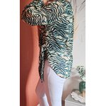 Blouse imprimée vert et doré