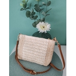 Sac bandoulière esprit bohème beige 100% paper