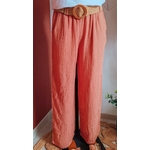 Pantalon gaze de coton bois de rose