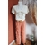 Pantalon gaze de coton bois de rose