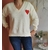 Pull col V Coeur rouge