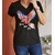 Tee shirt noir motif Perroquet multicolore en sequins