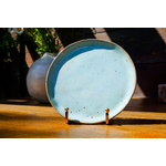Assiette faite main bleu pastel