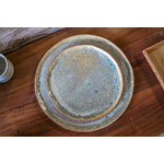 Assiette principale émail vert lichen