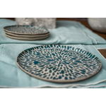 Assiette principale émail bleu nuit