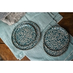 Assiette artisanale émail bleu nuit