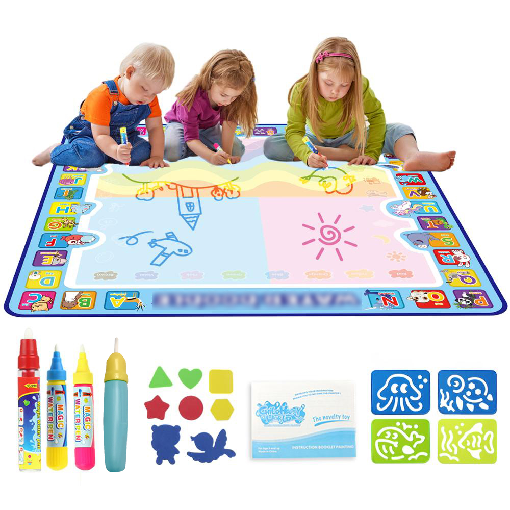 Tapis magique de dessin et de peinture à l'eau pour enfants,pour  gribouillage,2 stylos inclus,livres de coloriage,jouets éducatifs - Type B  39X29CM