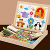 Planche-dessin-magn-tique-multifonction-en-bois-pour-enfants-puzzle-animal-criture-tableau-noir-apprentissage-ducation