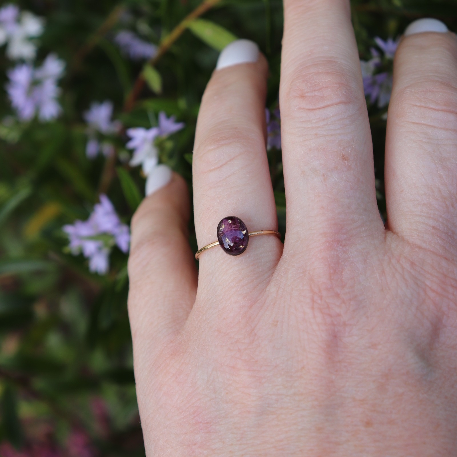 bague or lamine gold filled oeillet rose amour maternel