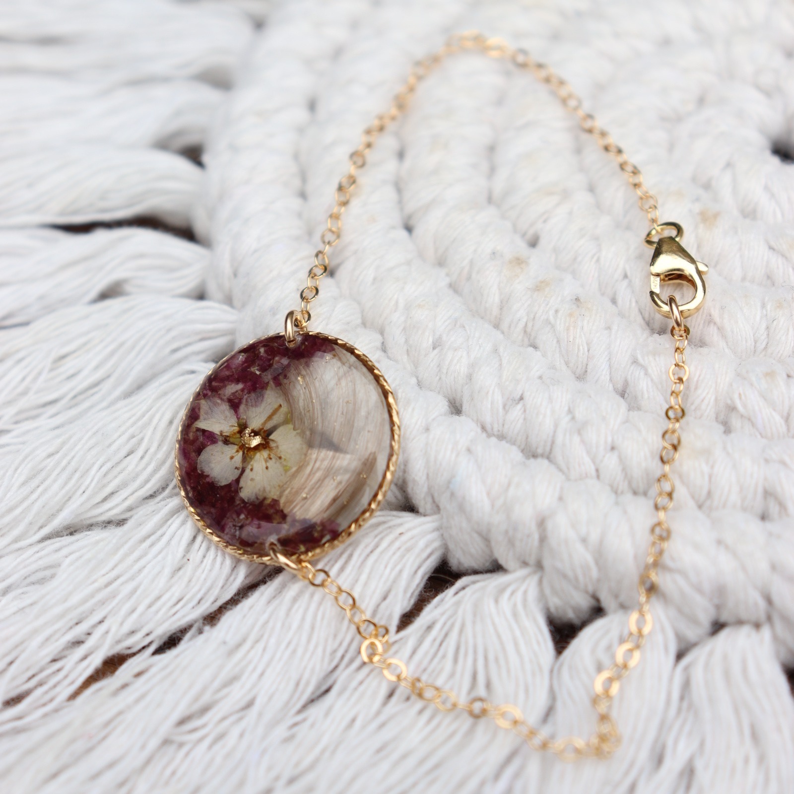 Bracelet personnalisé mèche de cheveux – Gold filled 14k