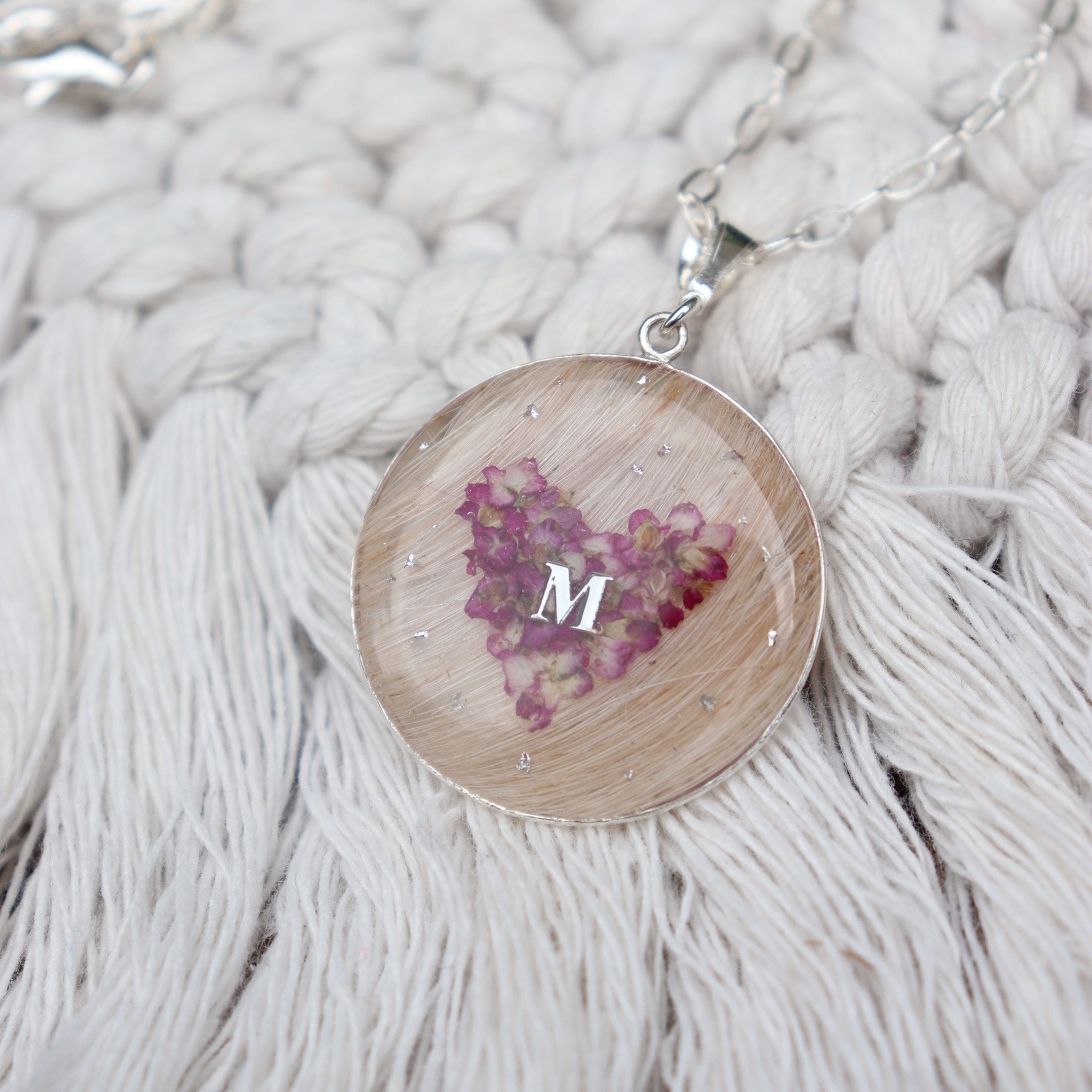 collier souvenir poils de chien motif coeur argent 925