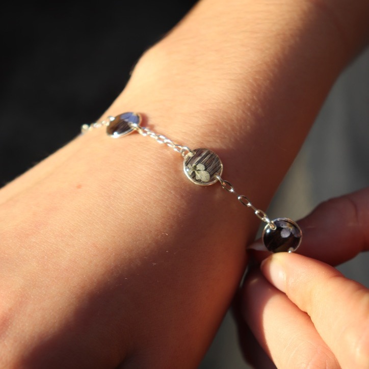 bracelet breloques poils chien chat argent sterling 925