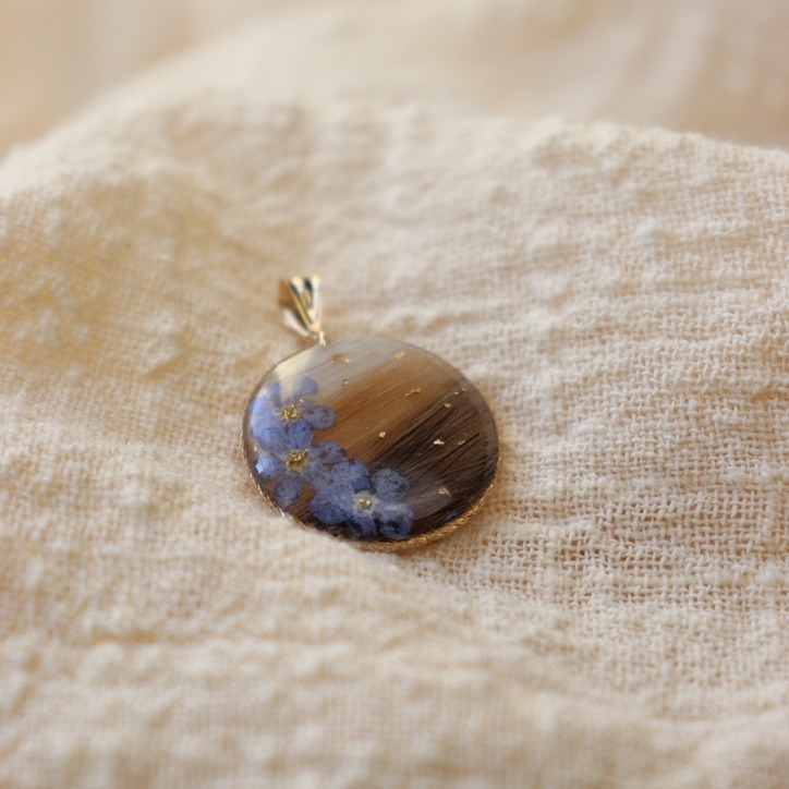 collier poils chien trois fleurs or lamine