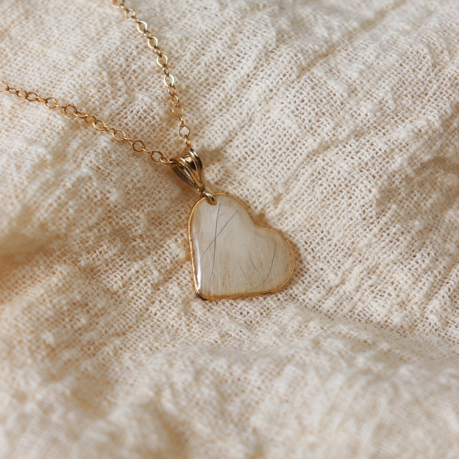 collier coeur gold filled poils chat chien petmemorial