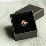 bague argent 925 bruyere rose symbole amour solide resine ecologique