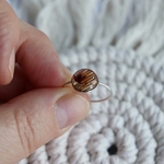 bague anneau argent 925 crin de cheval, resine ecologique, fleurs sechees