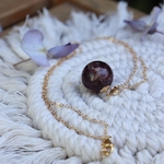 collier totem amour maternel gold filled perle resine oeillet rose