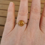 bague or lamine gold filled fleurs de mimosa sechees