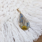 pendentif poils chien chat fleurs sechees resine gold filled 14 carats