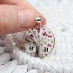 collier poils chat chien arbre de vie fleurs sechees argent 925