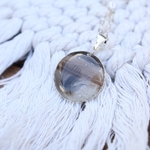 collier medaillon souvenir poils animal plume argent 925