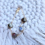 bracelet multi breloque souvenir animal or lamine