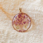 collier arbre de vie poils de chien fleurs sechees or lamine
