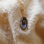 collier poils animal chien chat or lamine gold filled