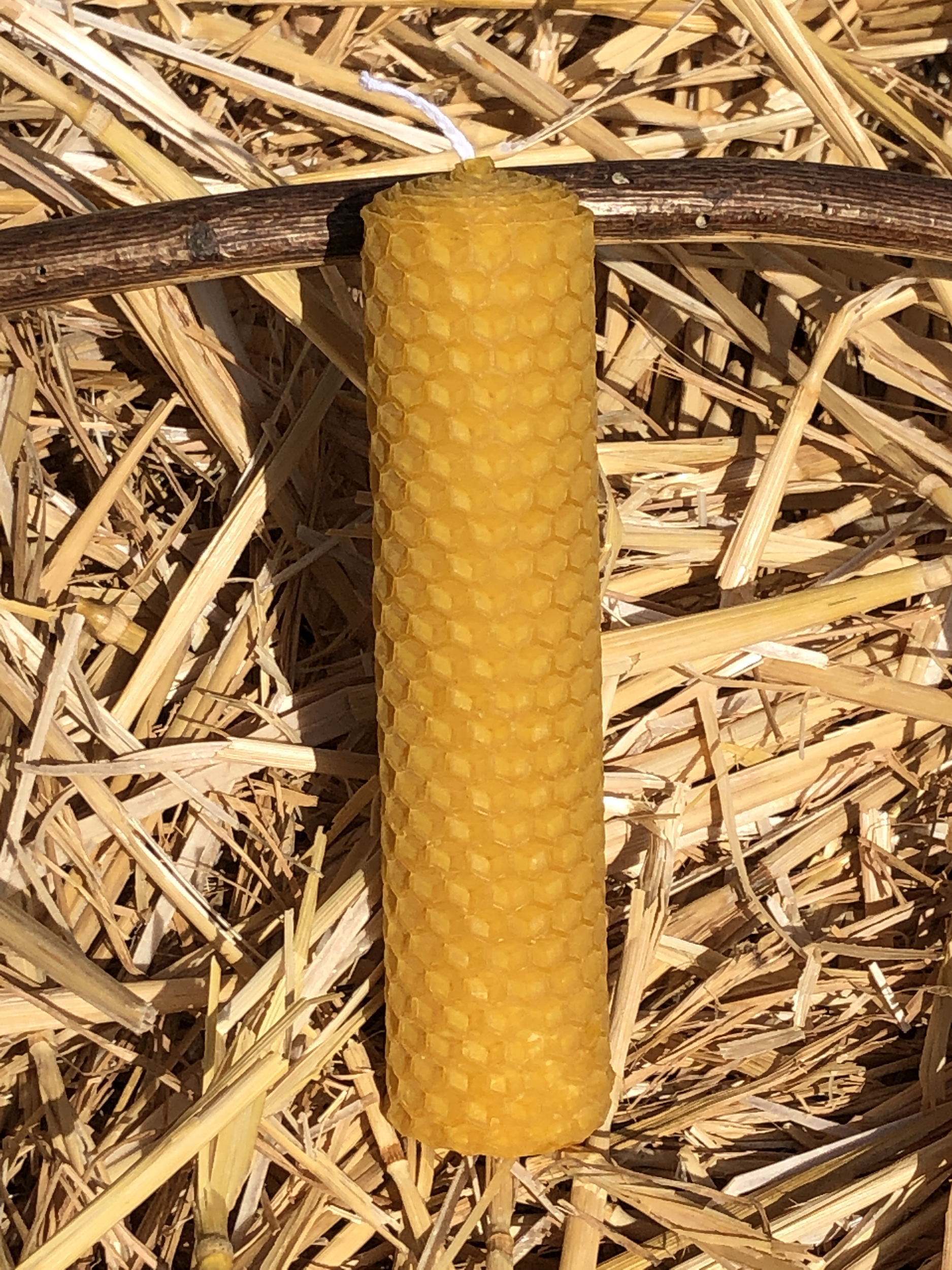 Bougies roulées, 13 cm en cire d’abeille naturelle