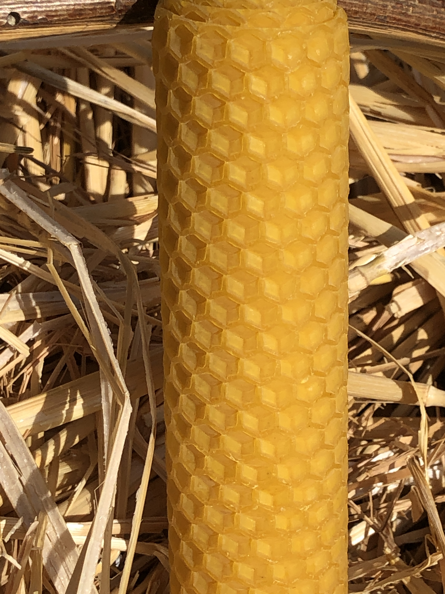 Bougies roulées, 13 cm en cire d’abeille naturelle