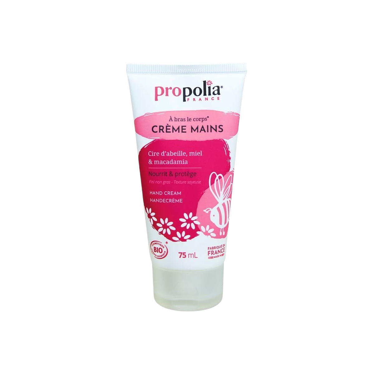 Crème Mains Certifiée BIO à la Cire d\'Abeille, Miel et Macadamia Propolia
