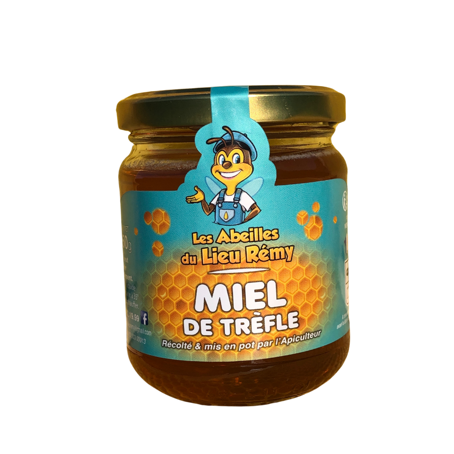 Miel de trèfle 250g (poids net) - Les Abeilles du Lieu Rémy
