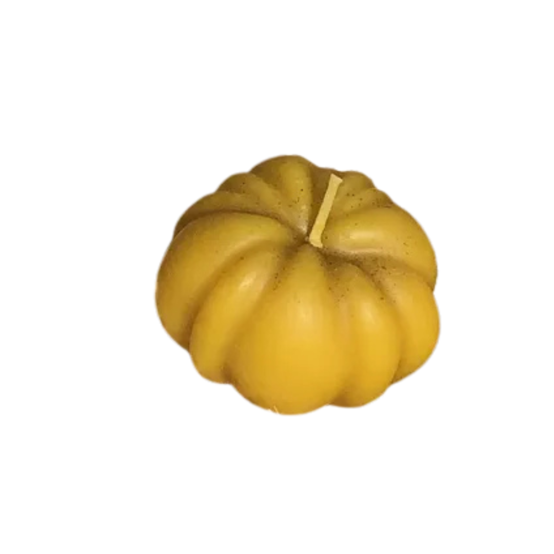 Bougie en Cire d\'Abeilles Naturelle - Citrouille Série Limitée