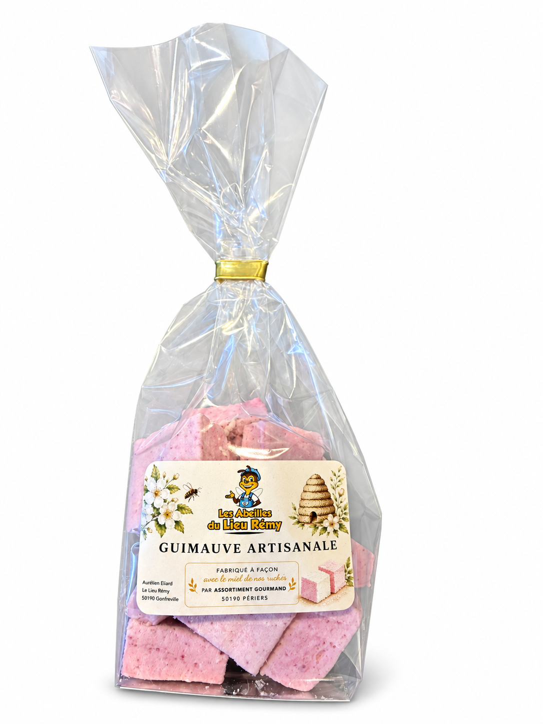 Guimauves artisanales au miel et cassis – 50 g